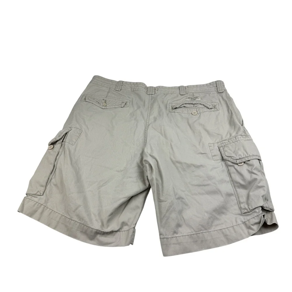Polo Ralph Lauren Mens Cargo Shorts Tan Khaki Cotton Twill Size 40 RN 41381